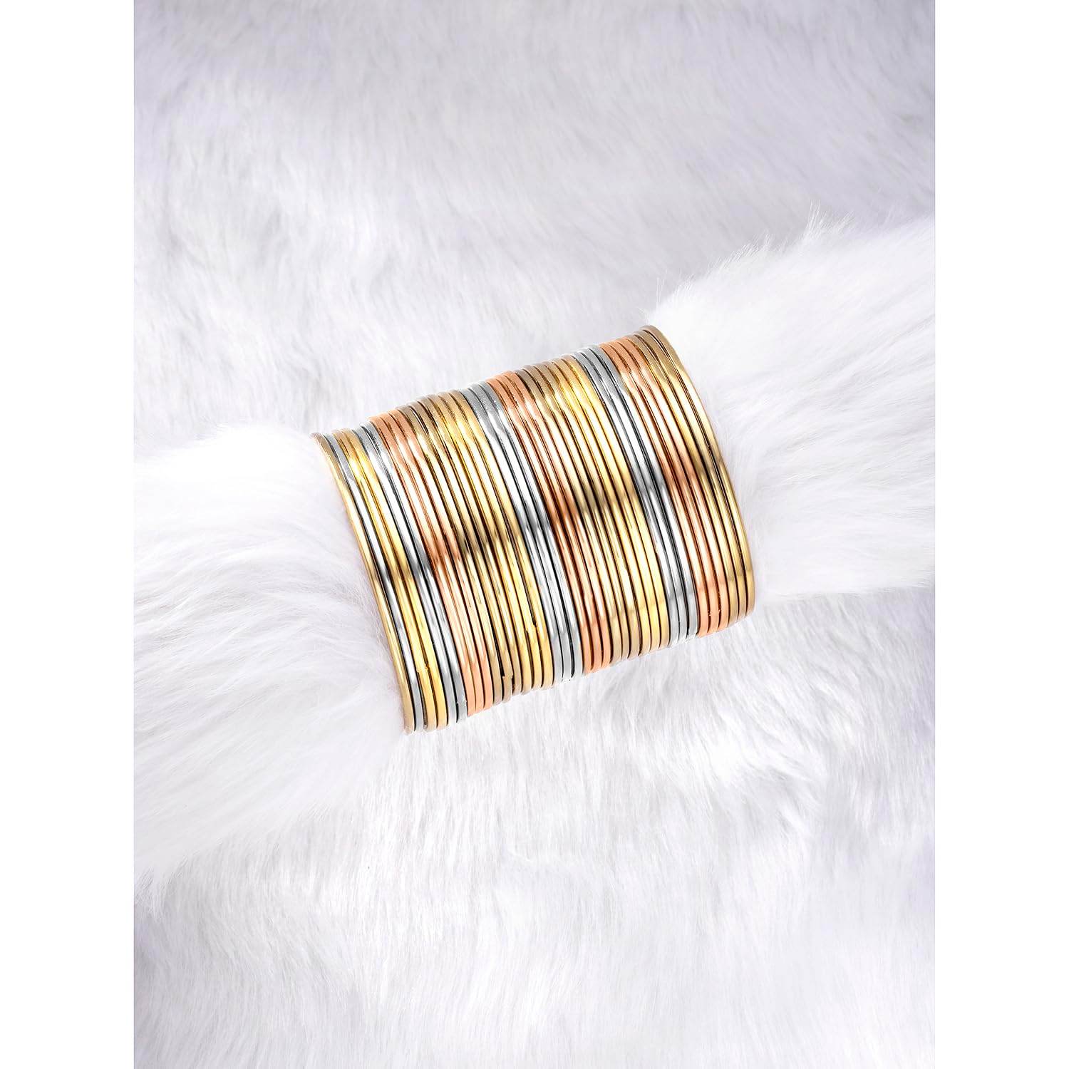 T4 JewewTraditional Antique Look Oxidised Gold Plated Bangle Set for Women and Girls Bangles T4 Jewels