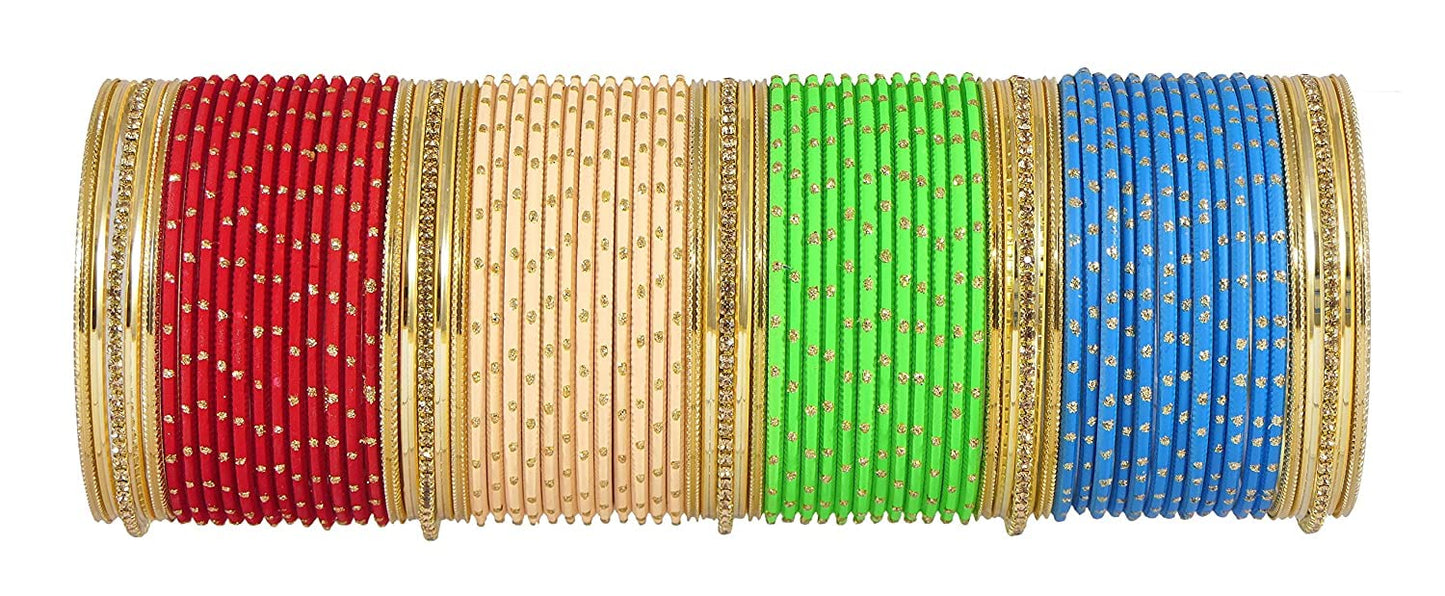 T4 Jewels Stylish Multi colour Metal Bangles set| Fancy Multicolour Bangles for women | Metal Chudi Set For Women | Women's Bangles T4 Jewels