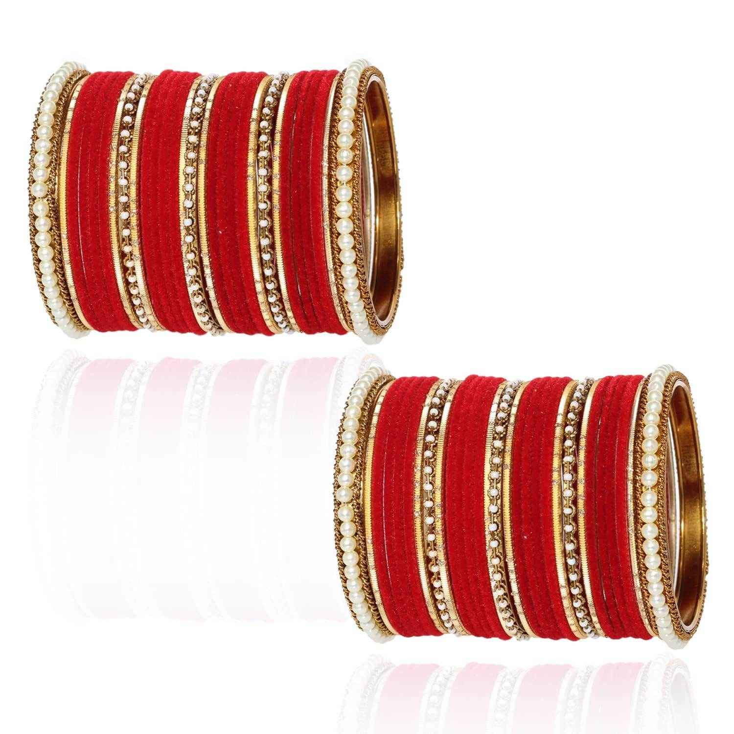 T4 Jewels Glossy Finish Beads Studded Latest Fashion Jewellery Stylish Bangles Set - 104NO All Bangle Sets T4 Jewels