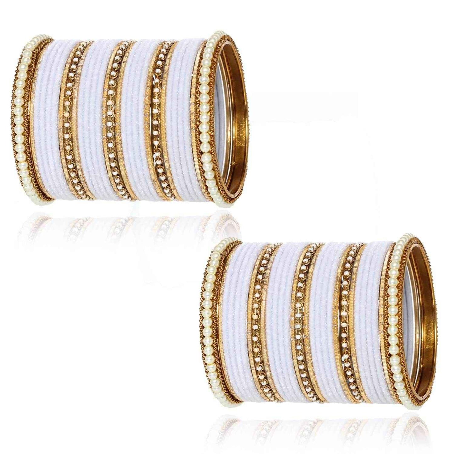 T4 Jewels Glossy Finish Beads Studded Latest Fashion Jewellery Stylish Bangles Set - 104NO All Bangle Sets T4 Jewels
