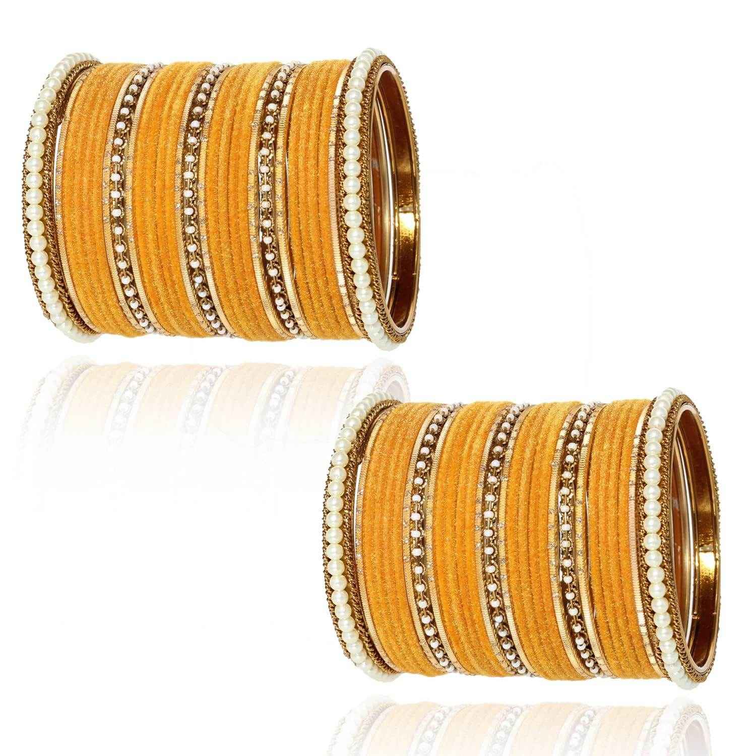 T4 Jewels Glossy Finish Beads Studded Latest Fashion Jewellery Stylish Bangles Set - 104NO All Bangle Sets T4 Jewels