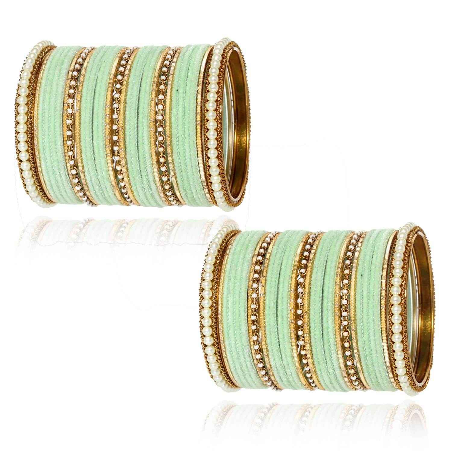 T4 Jewels Glossy Finish Beads Studded Latest Fashion Jewellery Stylish Bangles Set - 104NO All Bangle Sets T4 Jewels