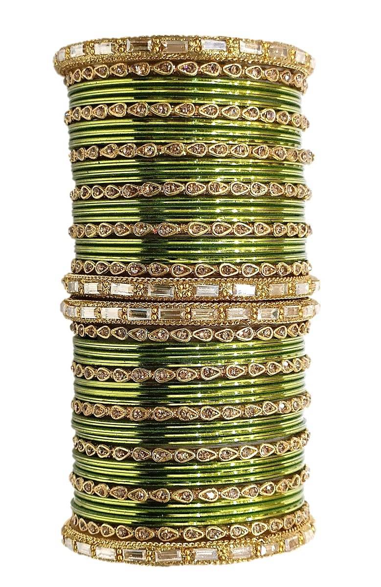 T4 Jewels 18k Gold Plated Drop Design Beautiful Stylish Fashion Jewellery Glass Bangles Set - 78NO All Bangle Sets T4 Jewels