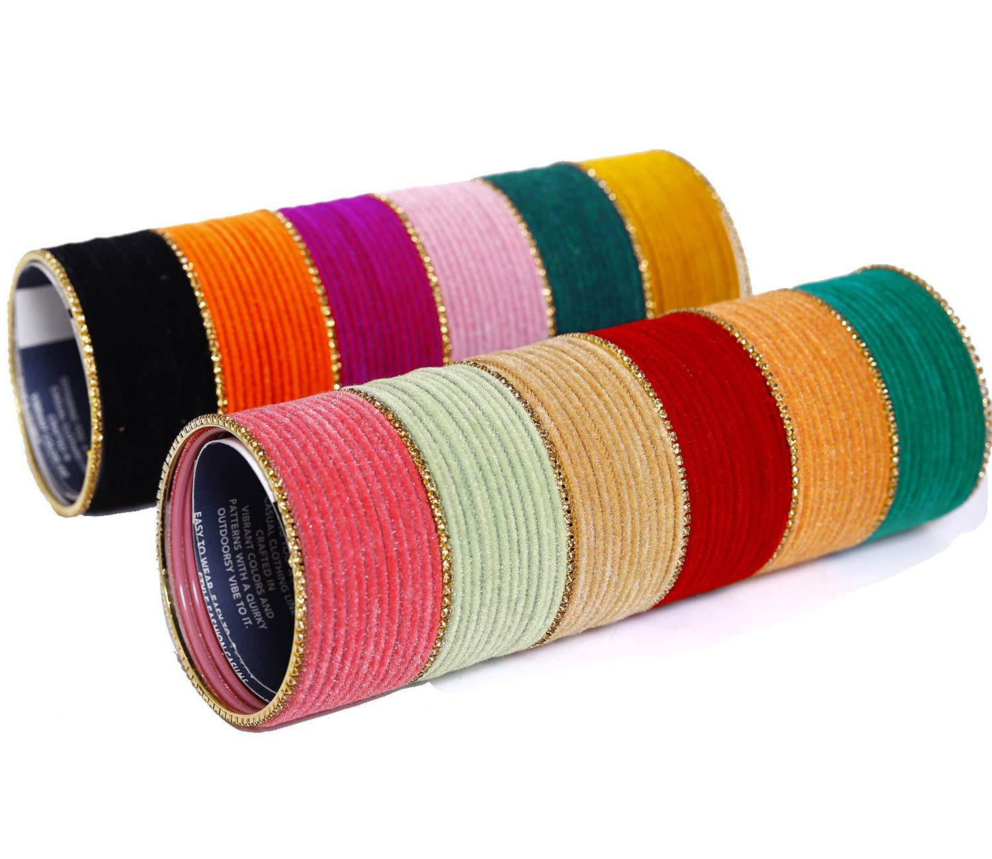 T4 Jewels Charming 12 Multicolors Stylish Plain Metal Velvet Bangle Box Set for Women & Girls Jewellery T4 Jewels