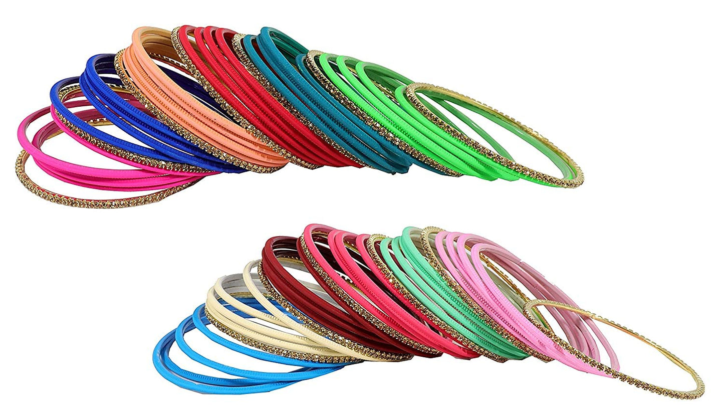 T4 Jewels Stylish Multi colour Metal Bangles set| Fancy Multicolour Bangles for women | Metal Chudi Set For Women | Women's Bangles T4 Jewels
