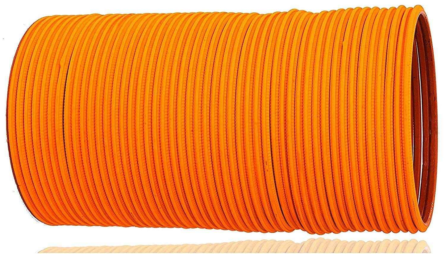 T4 Jewels Matte Desighn Neon Colour Branded Bangles Set For Women And Girls - (Pack Of 48 Bangles) - BD Haldi Colour Metal Bangles T4 Jewels