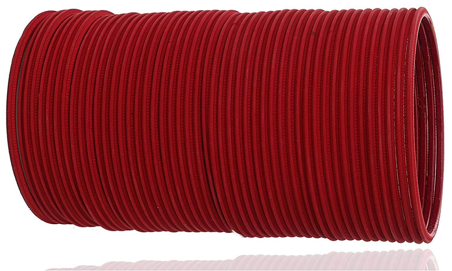 T4 Jewels Matte Desighn Neon Colour Branded Bangles Set For Women And Girls - (Pack Of 48 Bangles) - BD Maroon Metal Bangles T4 Jewels