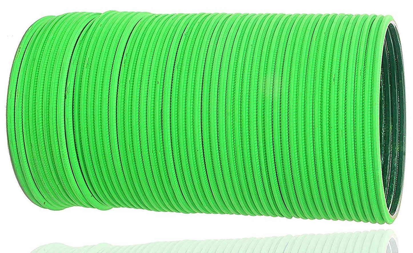 T4 Jewels Matte Desighn Neon Colour Branded Bangles Set For Women And Girls - (Pack Of 48 Bangles) - BD Parrot Green Metal Bangles T4 Jewels
