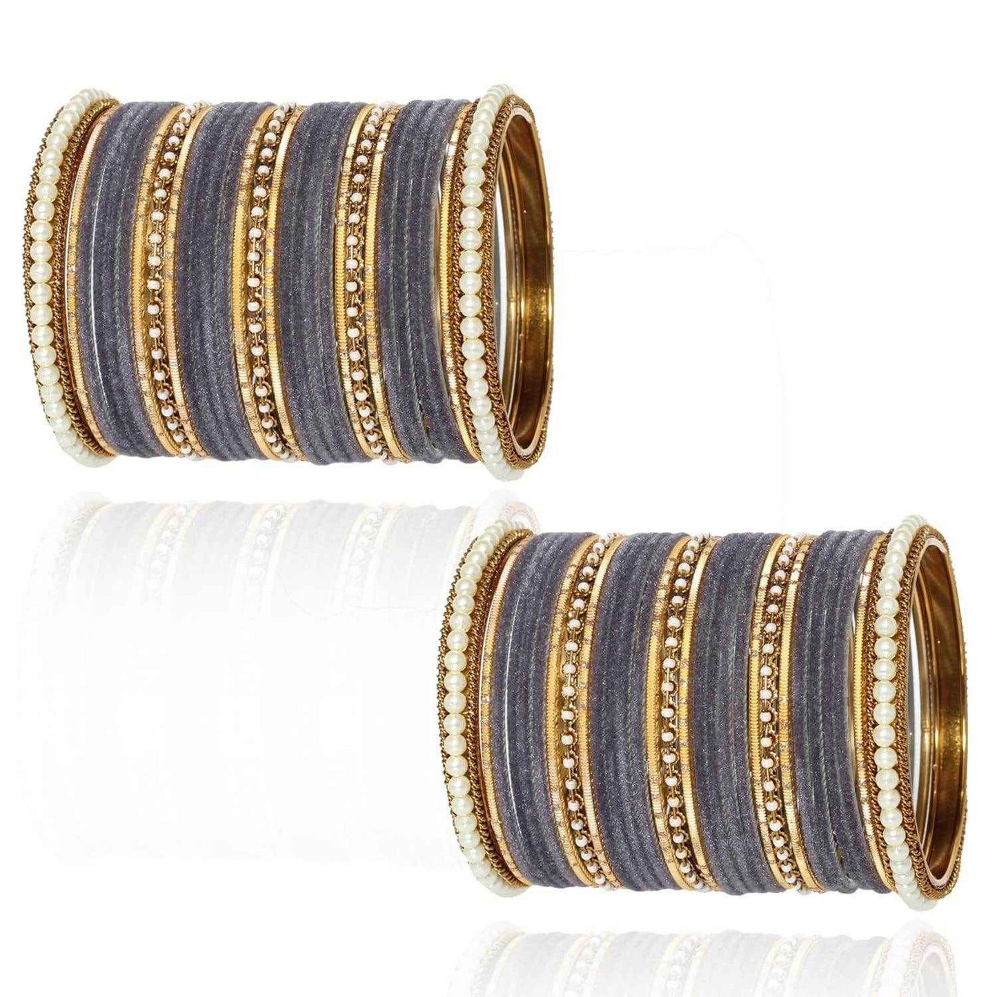 T4 Jewels Glossy Finish Beads Studded Latest Fashion Jewellery Stylish Bangles Set - 104NO All Bangle Sets T4 Jewels