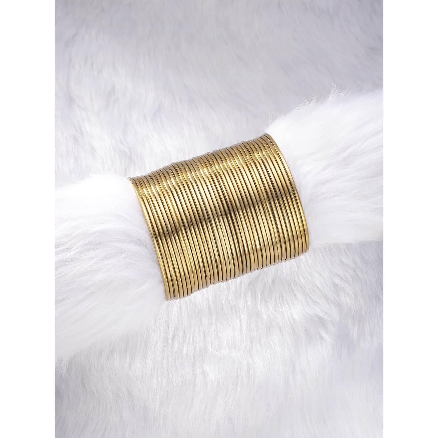 T4 JewewTraditional Antique Look Oxidised Gold Plated Bangle Set for Women and Girls Bangles T4 Jewels