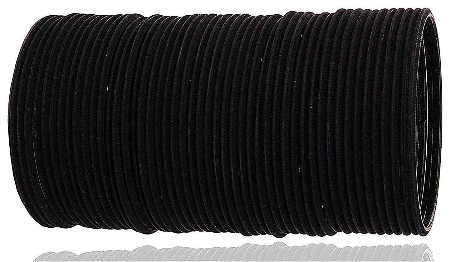 T4 Jewels Matte Desighn Neon Colour Branded Bangles Set For Women And Girls - (Pack Of 48 Bangles) - BD Black Metal Bangles T4 Jewels