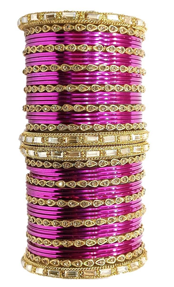 T4 Jewels 18k Gold Plated Drop Design Beautiful Stylish Fashion Jewellery Glass Bangles Set - 78NO All Bangle Sets T4 Jewels