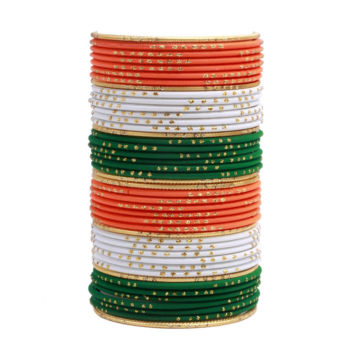 T4 Jewels Tricolor Bangles With Golden Shiny Bangles Jewellery T4 Jewels