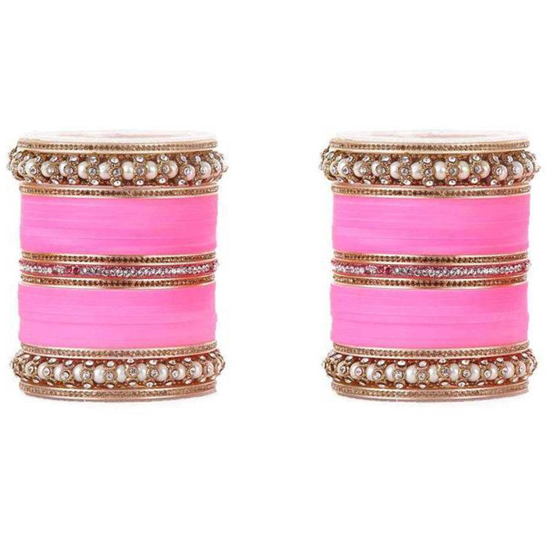 Wedding Chura With Pearl And Stone Kada Rose Bridal Chuda T4 Jewels