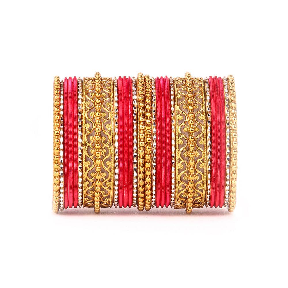 Low Cost Shinning Bangle Set Red All Bangle Sets T4 Jewels