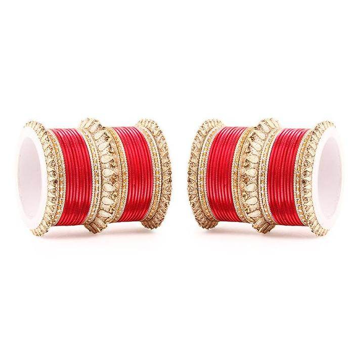 Set of 2 Royal Lac Bangle Set Red All Bangle Sets T4 Jewels
