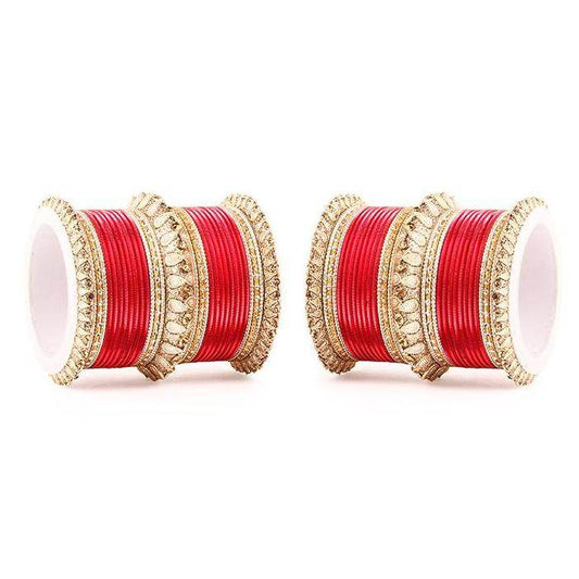 Set of 2 Royal Lac Bangle Set Red All Bangle Sets T4 Jewels