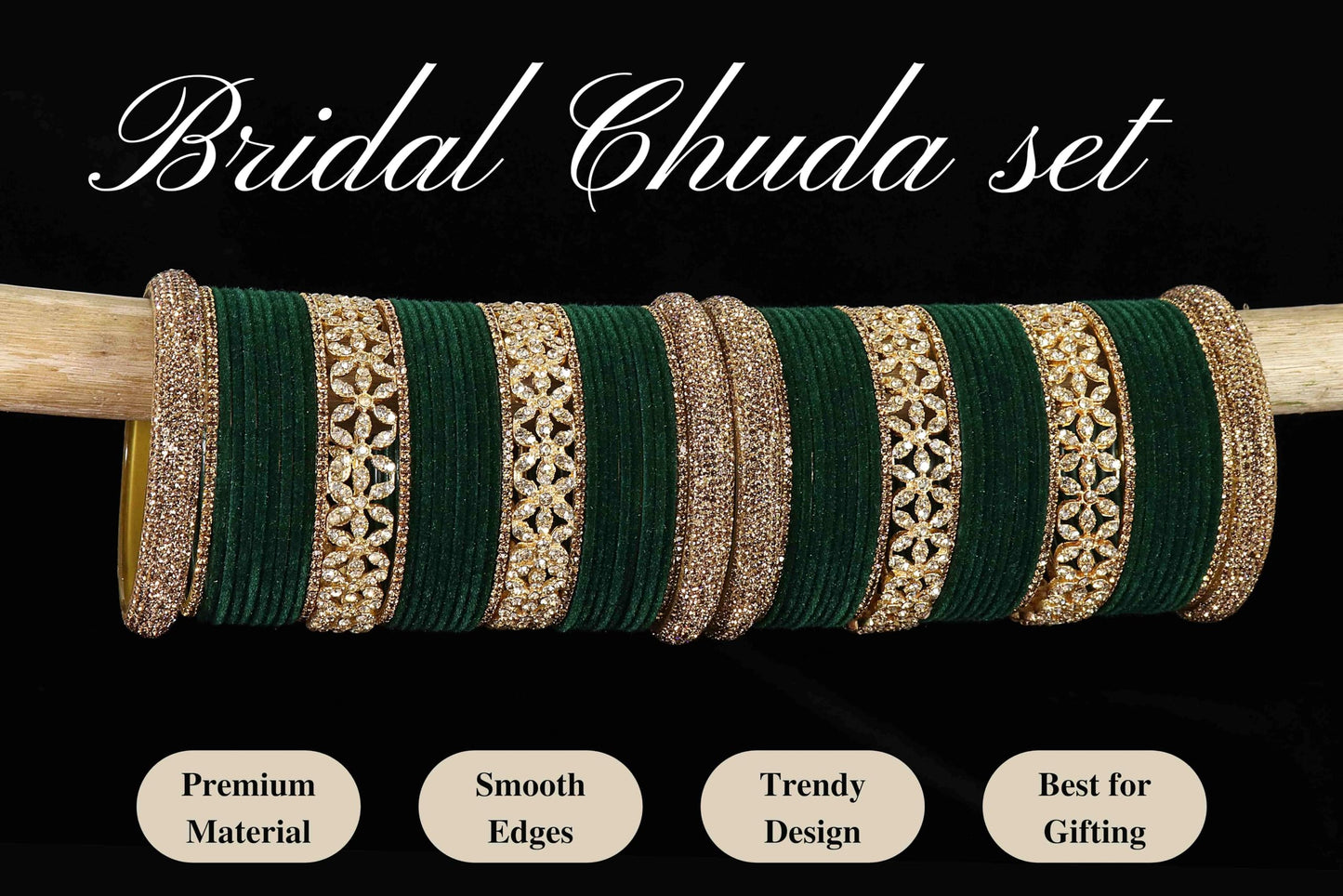T4 Jewels Bangle Sets With AD And Velvet Bangles T4 Jewels