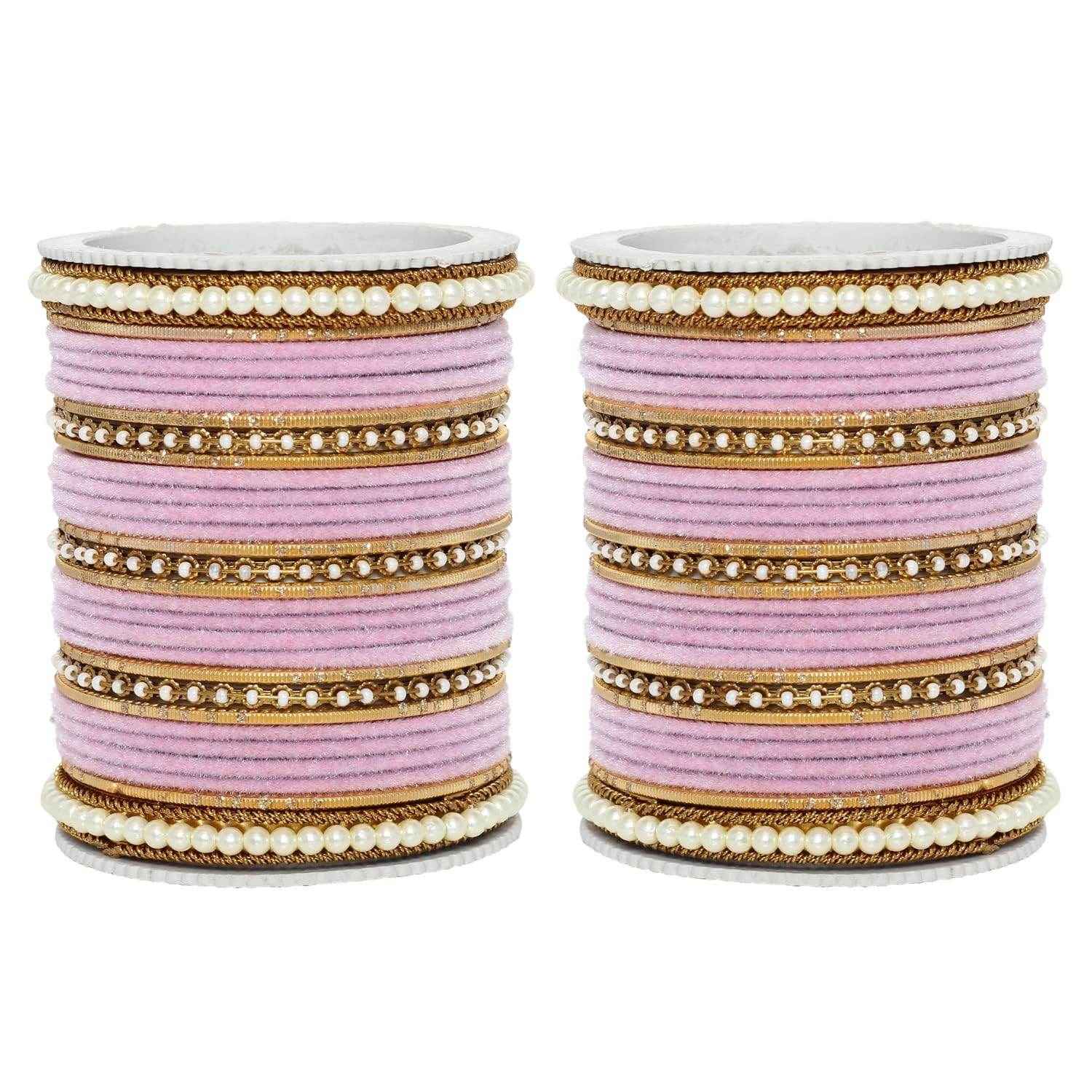 T4 Jewels Glossy Finish Beads Studded Latest Fashion Jewellery Stylish Bangles Set - 104NO All Bangle Sets T4 Jewels
