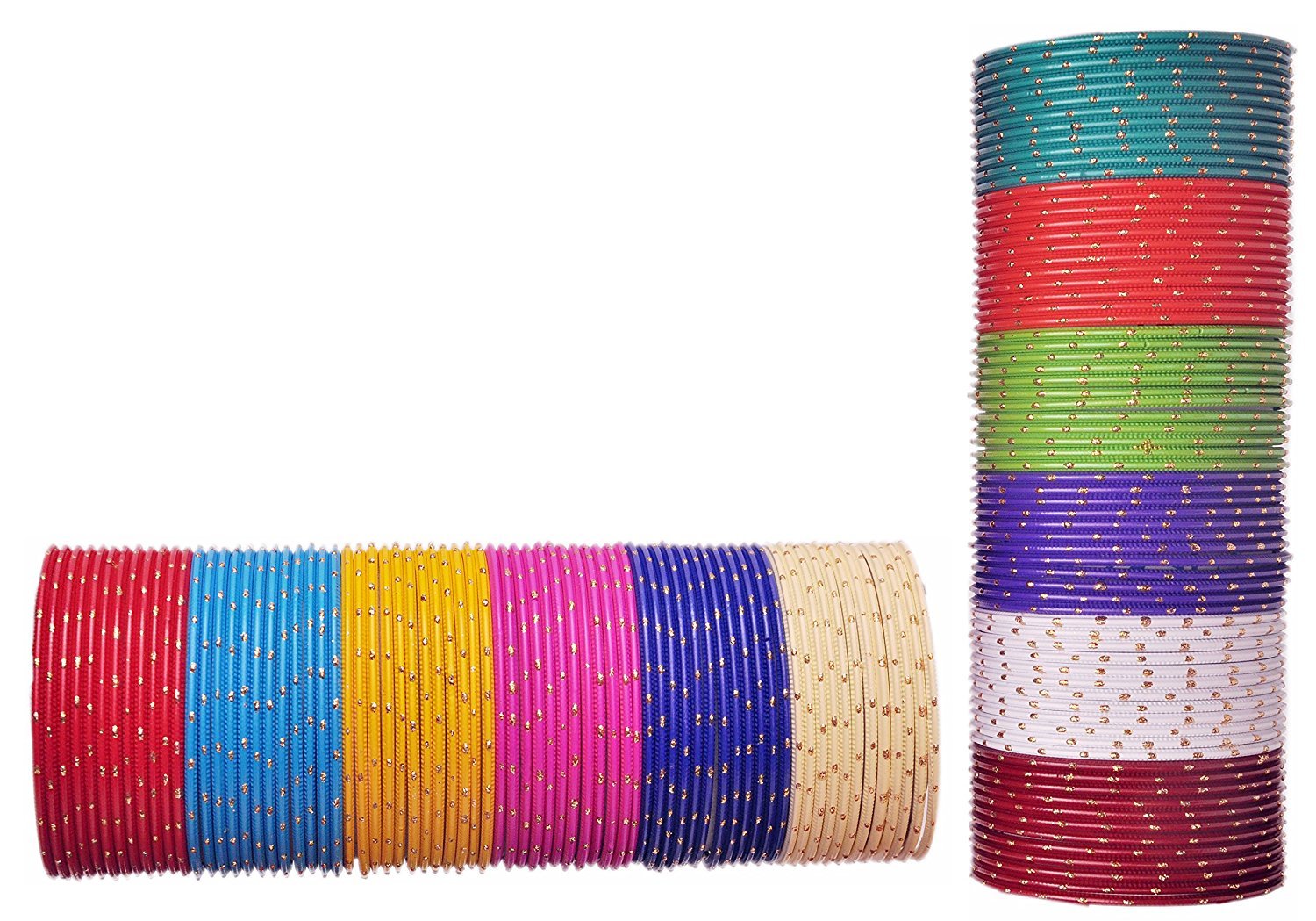 T4 Jewels Stylish Multi colour Metal Bangles set| Fancy Multicolour Bangles for women | Metal Chudi Set For Women | Women's Bangles T4 Jewels
