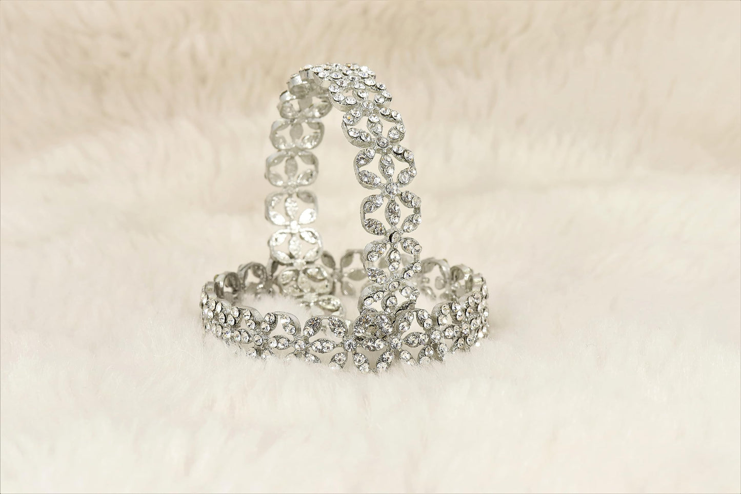 T4 Jewels Alloy Metal Gold Plated Bangles Set For Girls and Women Studded American Diamond Stone | Diamond Bangles | Metal bangles | Women Bangles T4 Jewels