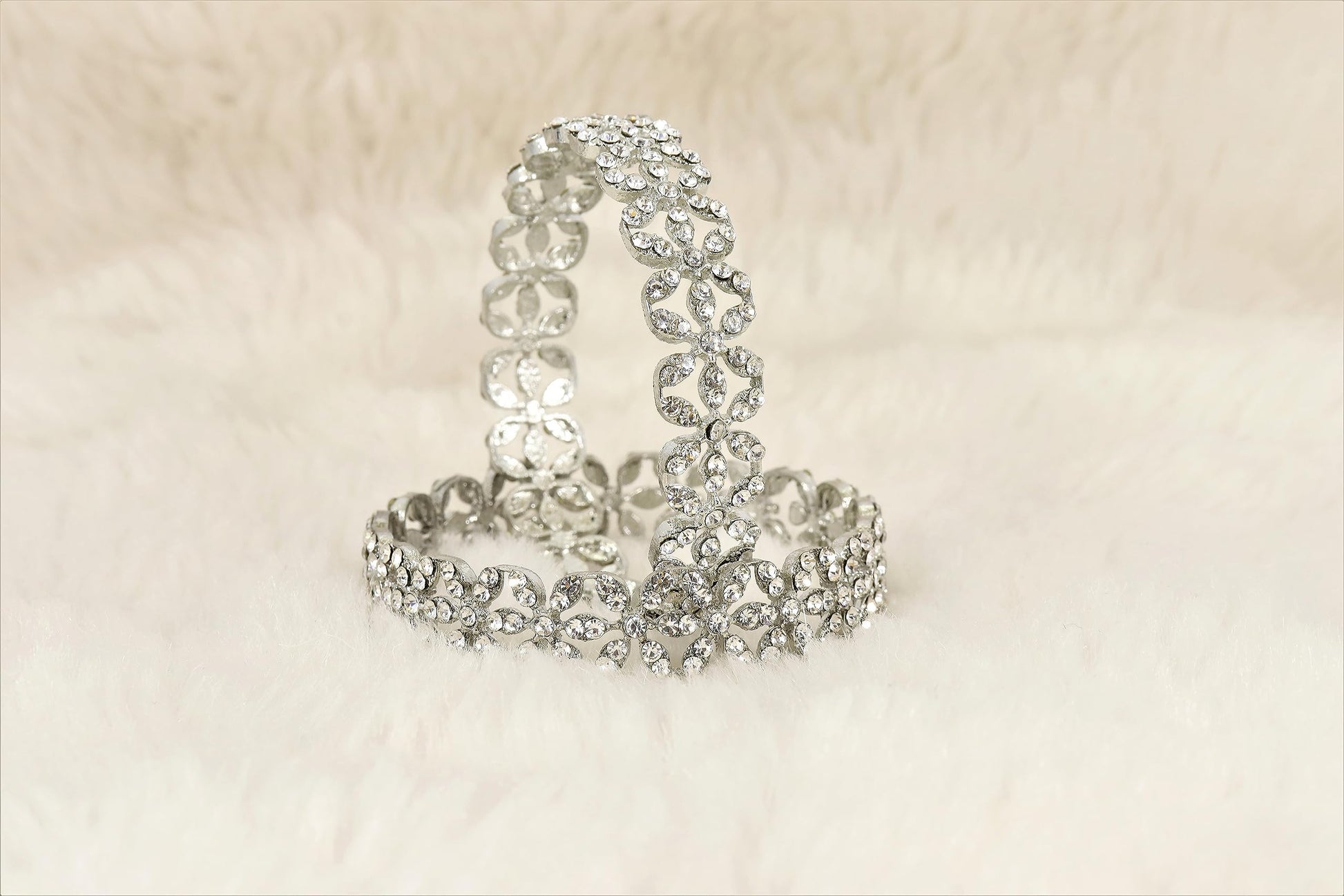 T4 Jewels Alloy Metal Gold Plated Bangles Set For Girls and Women Studded American Diamond Stone | Diamond Bangles | Metal bangles | Women Bangles T4 Jewels