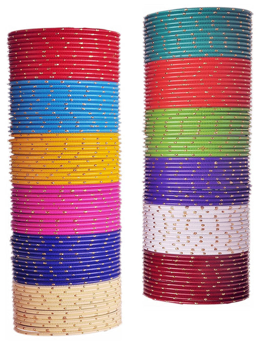 T4 Jewels Stylish Multi colour Metal Bangles set| Fancy Multicolour Bangles for women | Metal Chudi Set For Women | Women's Bangles Multi-P1 2.4 T4 Jewels