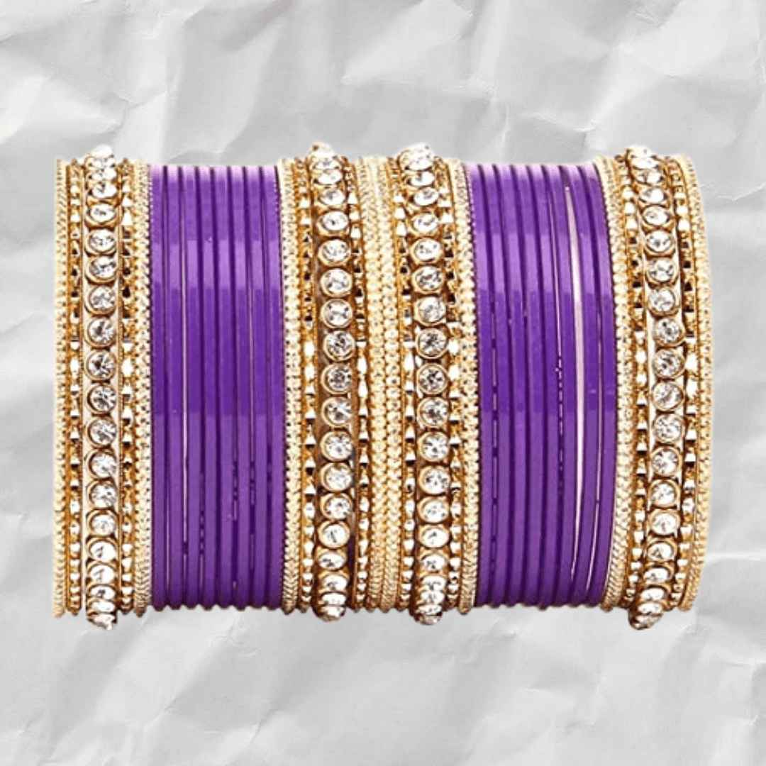 T4 Jewels 18k Gold Plated Textured Fashionable Fashion Jewellery Metal Bangles Set - 84NO All Bangle Sets T4 Jewels