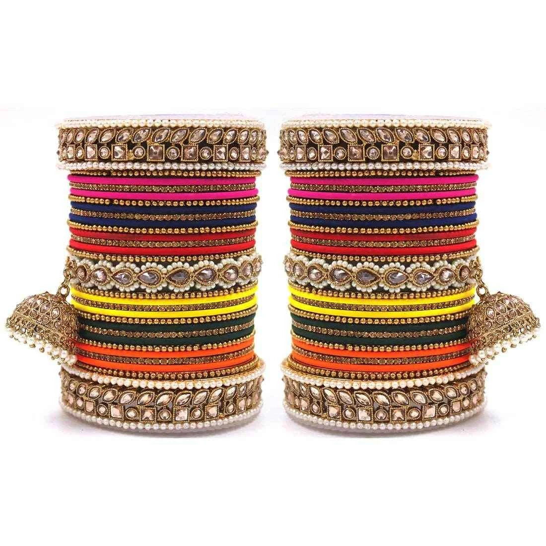 MANISHA Multi Colour 2 Style Bangle Sets Style 2 Bangle Sets T4 Jewels