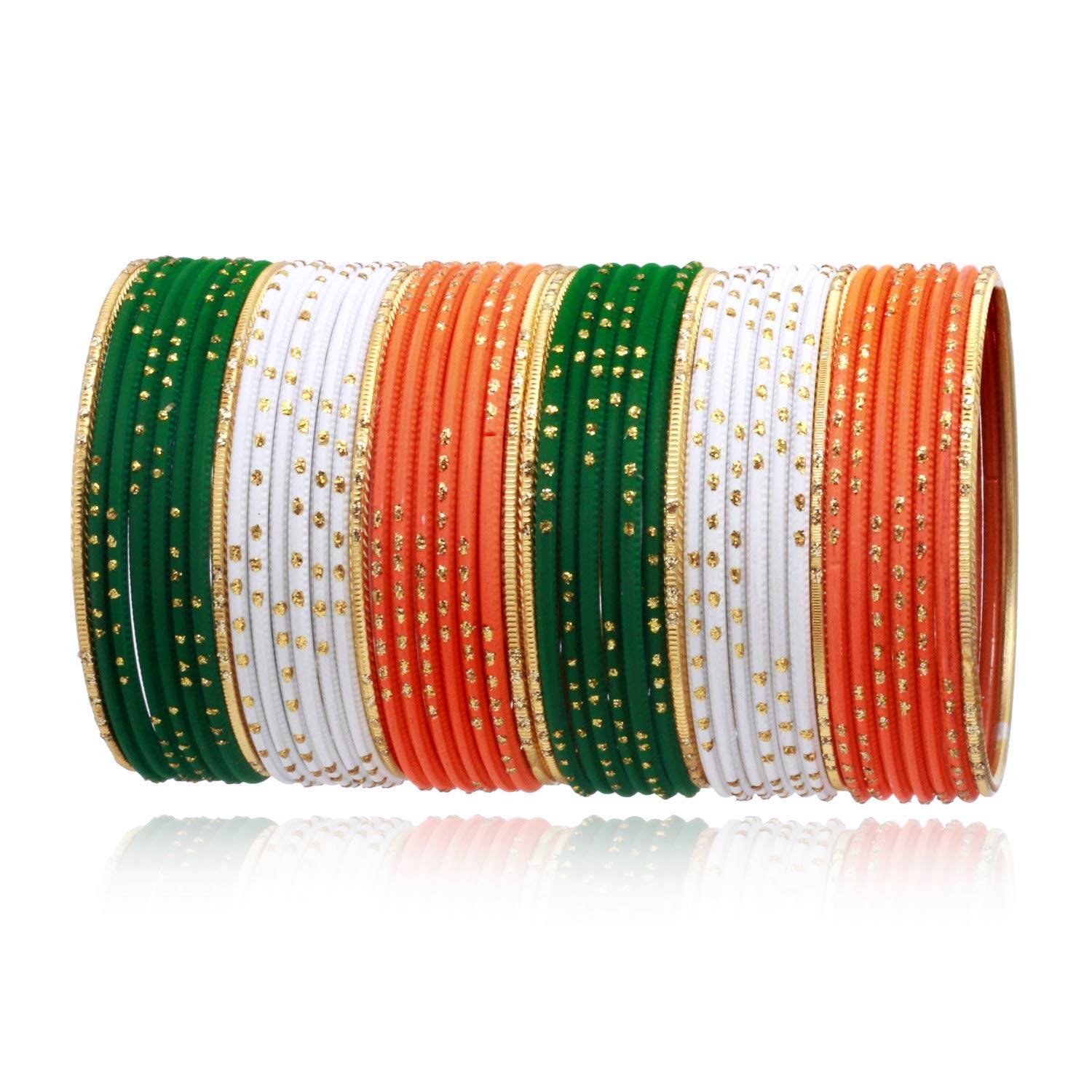 T4 Jewels Tricolor Bangles With Golden Shiny Bangles Jewellery T4 Jewels