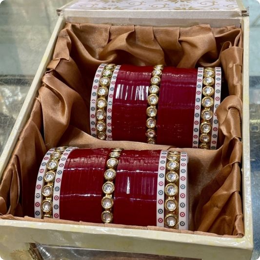 T4 Jewels Classic Gold Plated & Kundan Chooda 🌟💎-6H