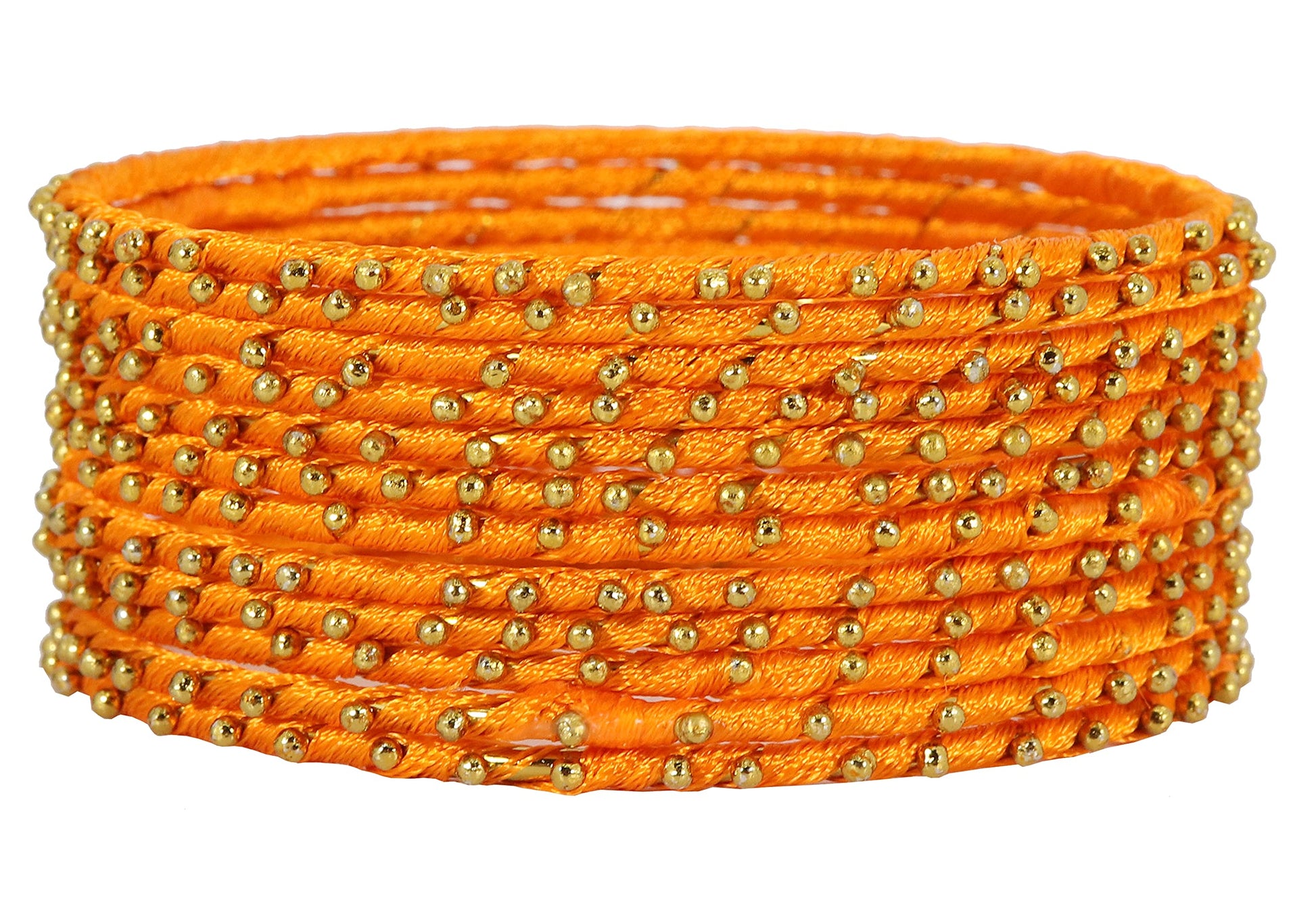 T4 Jewels Non-Precious Metal with Silk thread and Linked with Ball stone Glossy Finished Bangle Set For Women and Girls T4 Jewels