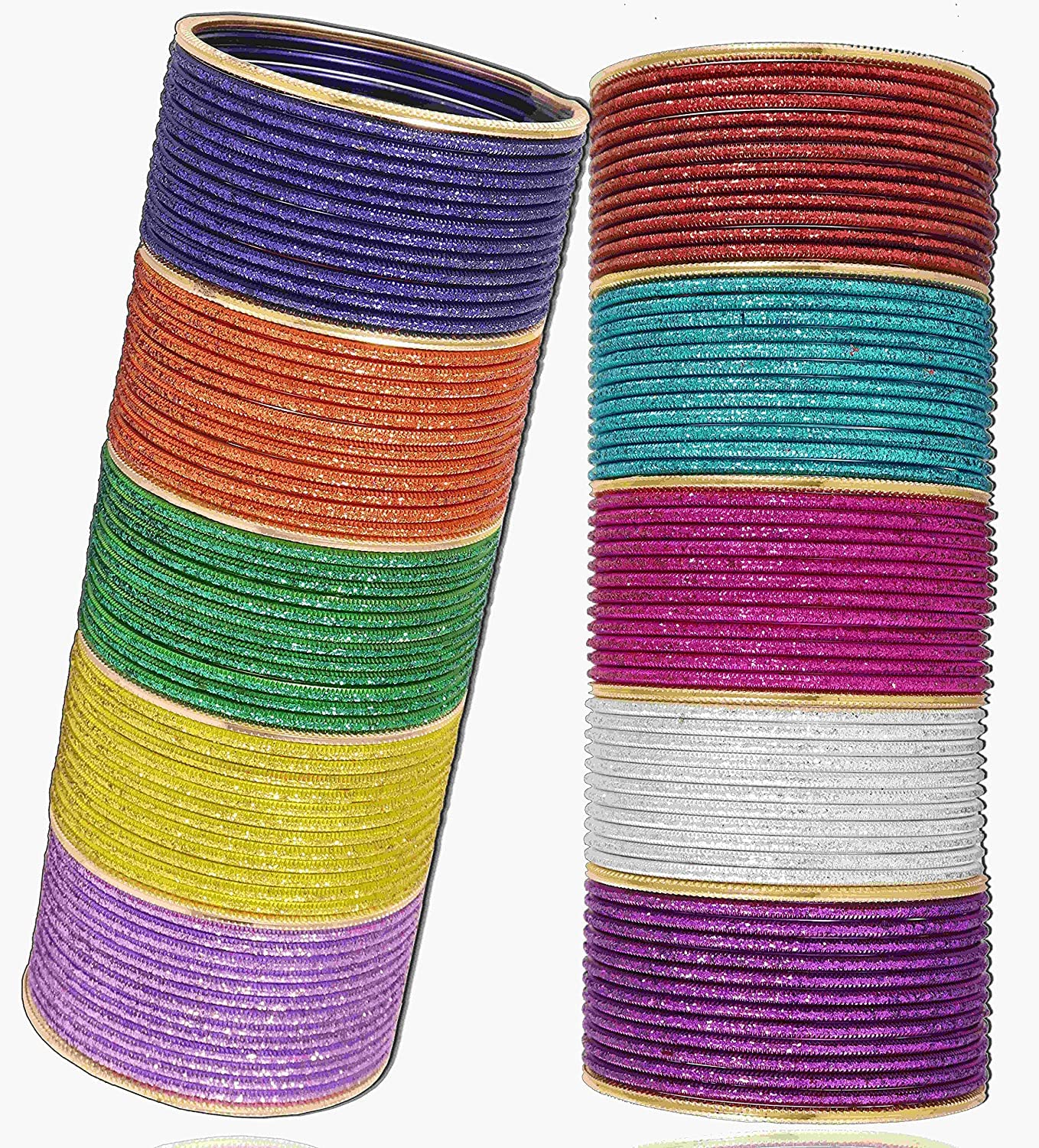 T4 Jewels Stylish Multi colour Metal Bangles set| Fancy Multicolour Bangles for women | Metal Chudi Set For Women | Women's Bangles T4 Jewels