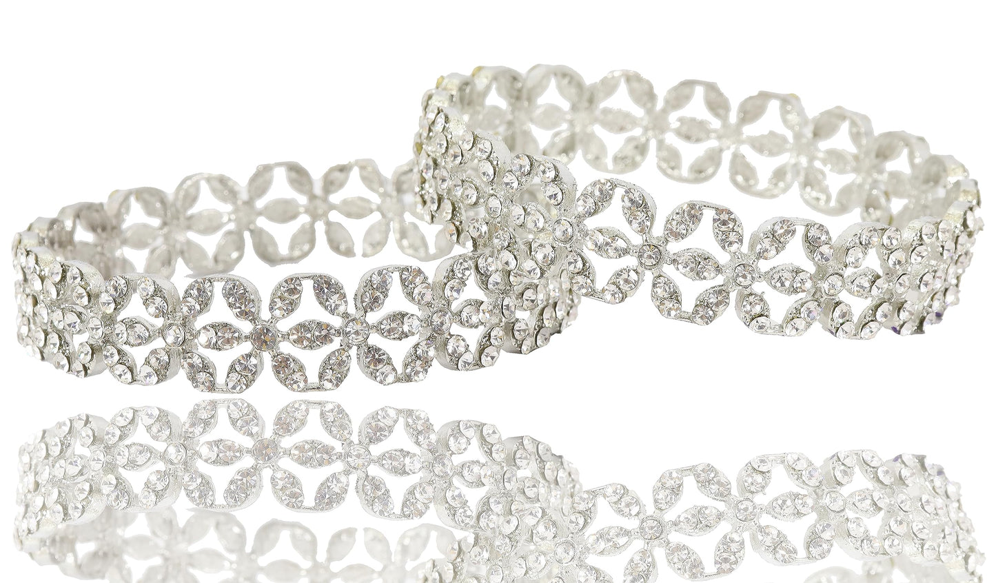 T4 Jewels Alloy Metal Gold Plated Bangles Set For Girls and Women Studded American Diamond Stone | Diamond Bangles | Metal bangles | Women Bangles T4 Jewels