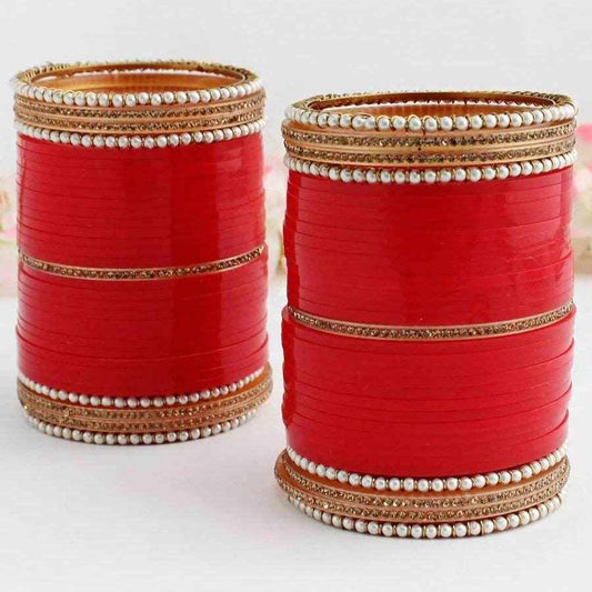 T4 Jewels Red Color Bridal Chuda (CH9Z) Bridal Chuda T4 Jewels