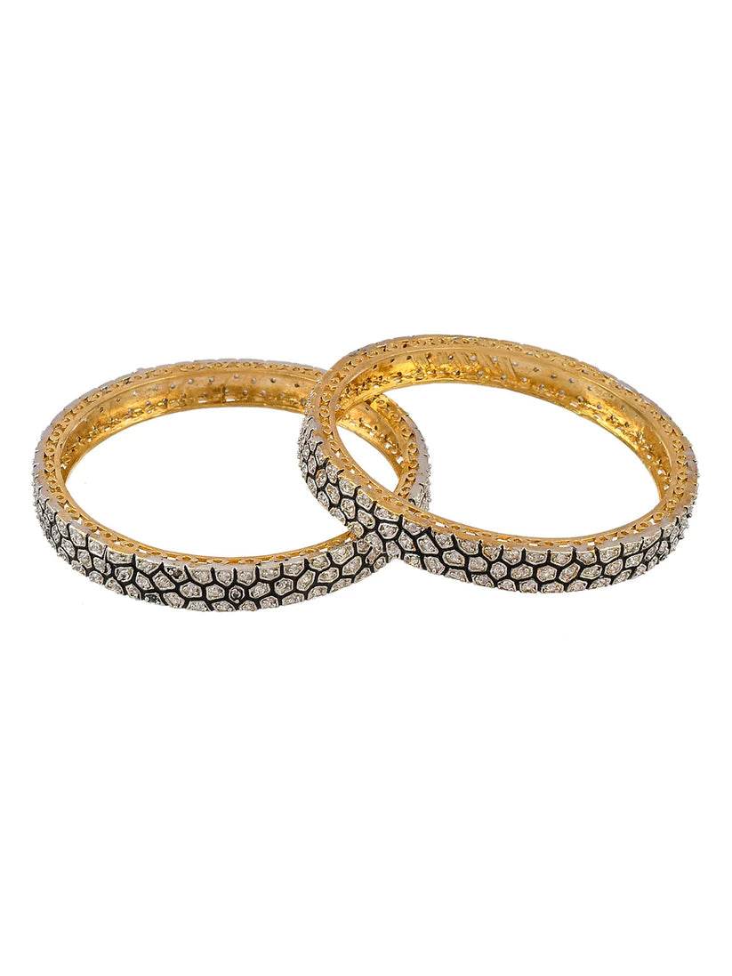 Set of 2 AD Handcrafted Bridal Jadau Kundan Kada Bangles (AD-009) AD Bangles T4 Jewels