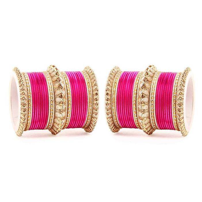 Set of 2 Royal Lac Bangle Set Fuchsia All Bangle Sets T4 Jewels