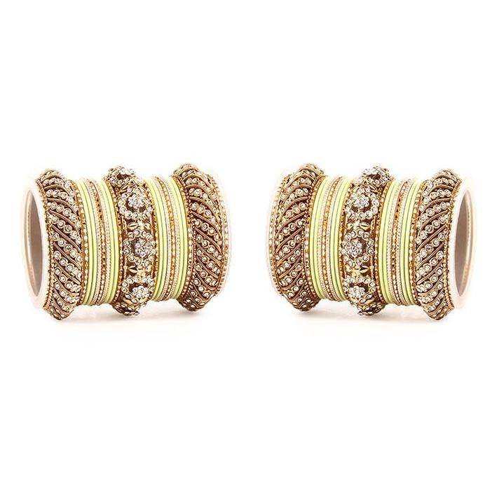 Set of 2 Solid Colored Bangle Set Light Green All Bangle Sets T4 Jewels