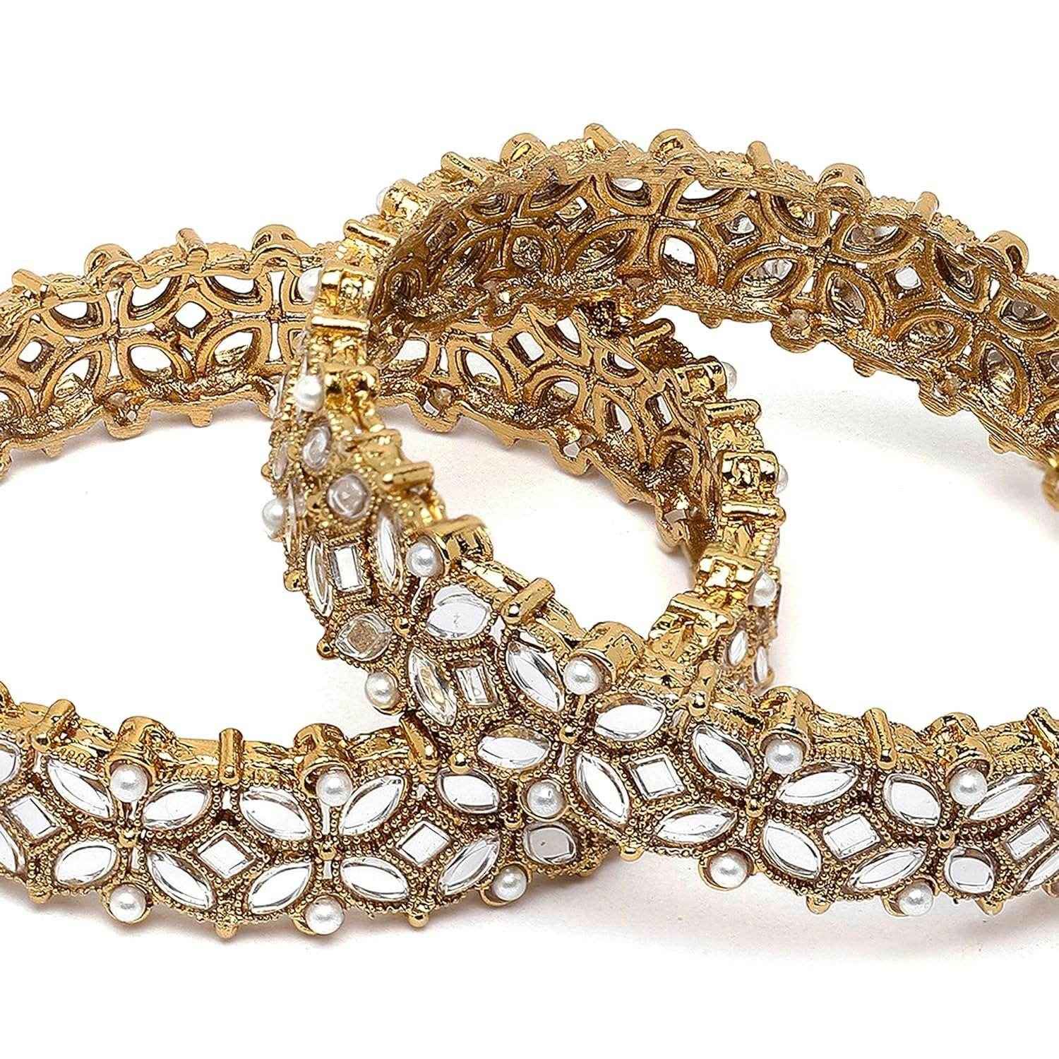 ANATRA Gold Silver Metal Bangles Set T4 Jewels