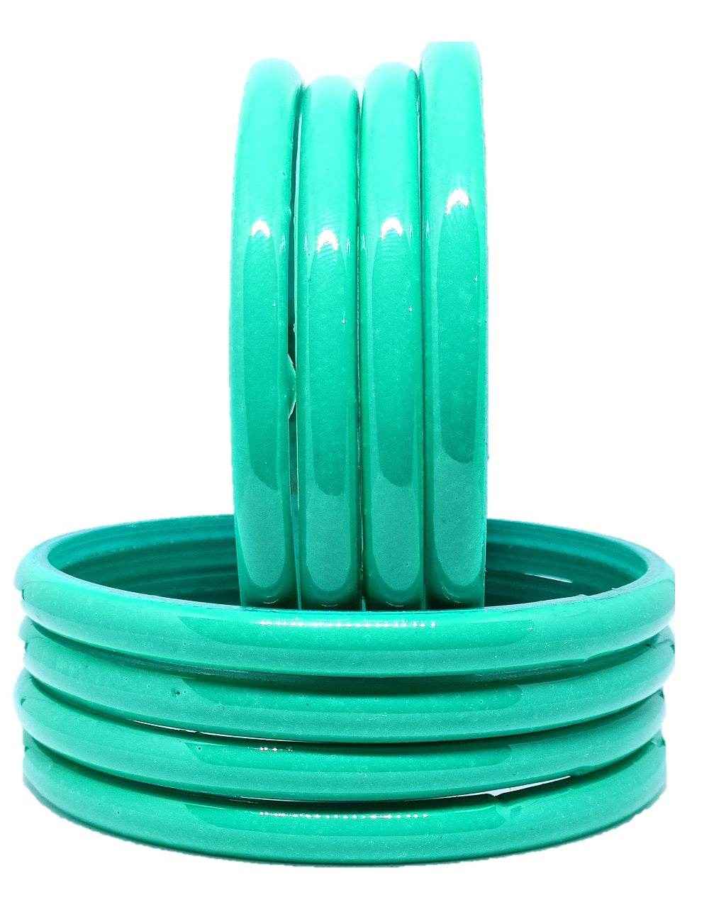 T4 Jewels (Large Size) Many Colors Glass Kada Bangles (Pack Of 8)-RSHN Pepsi Large Size Bangles T4 Jewels