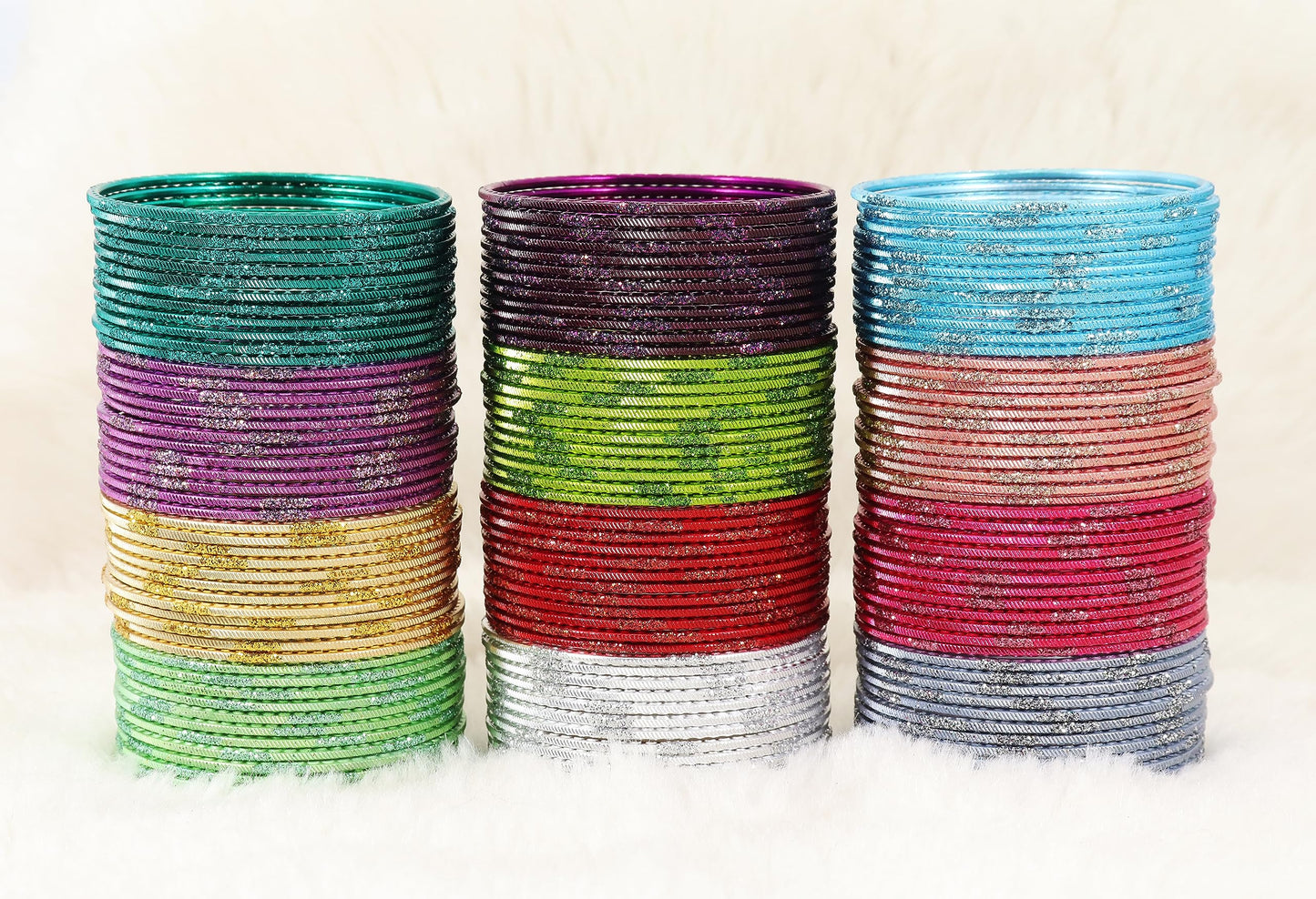 T4 Jewels Stylish Multi colour Metal Bangles set| Fancy Multicolour Bangles for women | Metal Chudi Set For Women | Women's Bangles T4 Jewels