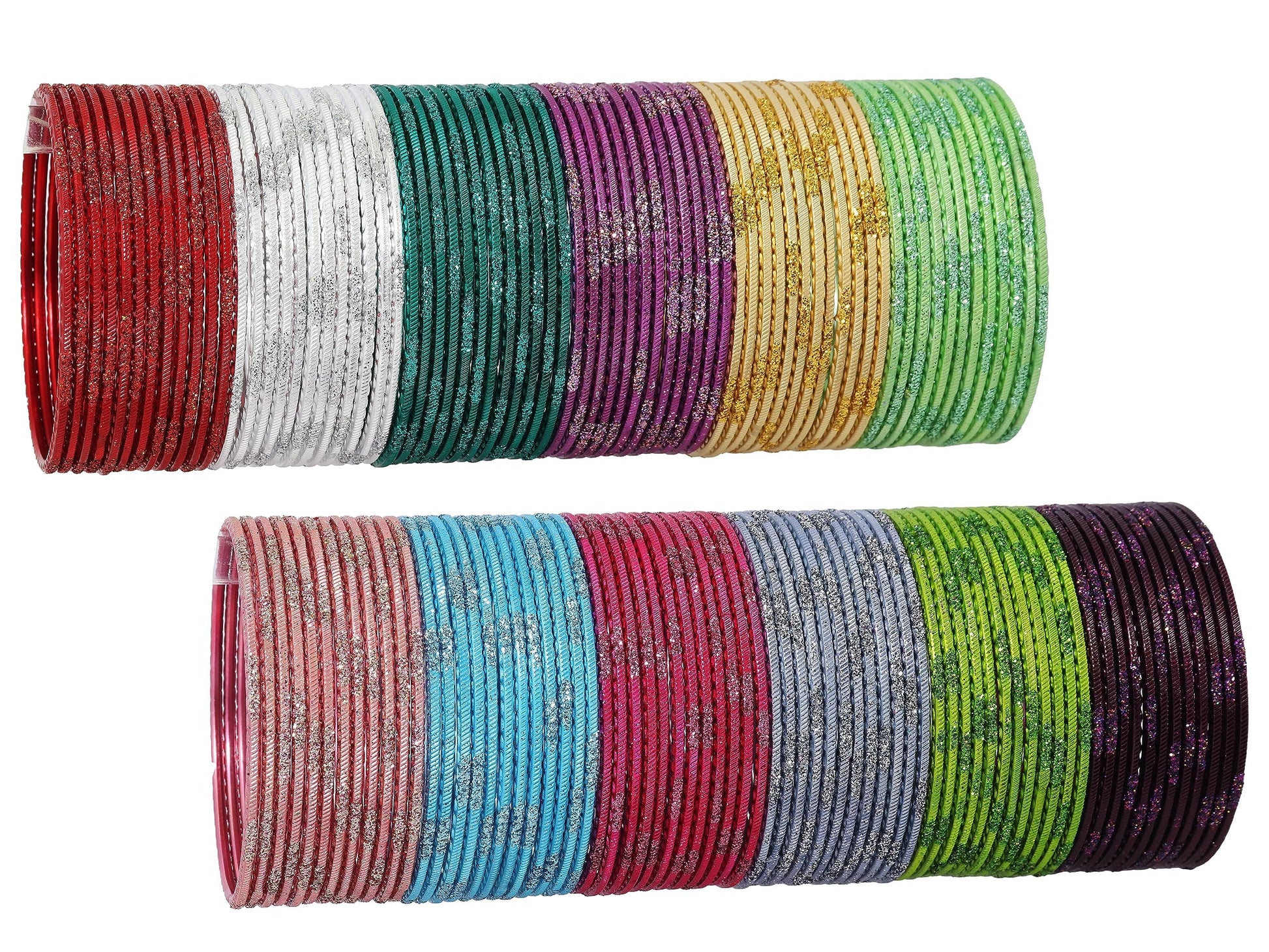 T4 Jewels Stylish Multi colour Metal Bangles set| Fancy Multicolour Bangles for women | Metal Chudi Set For Women | Women's Bangles Multicolour-P15 2.2 T4 Jewels