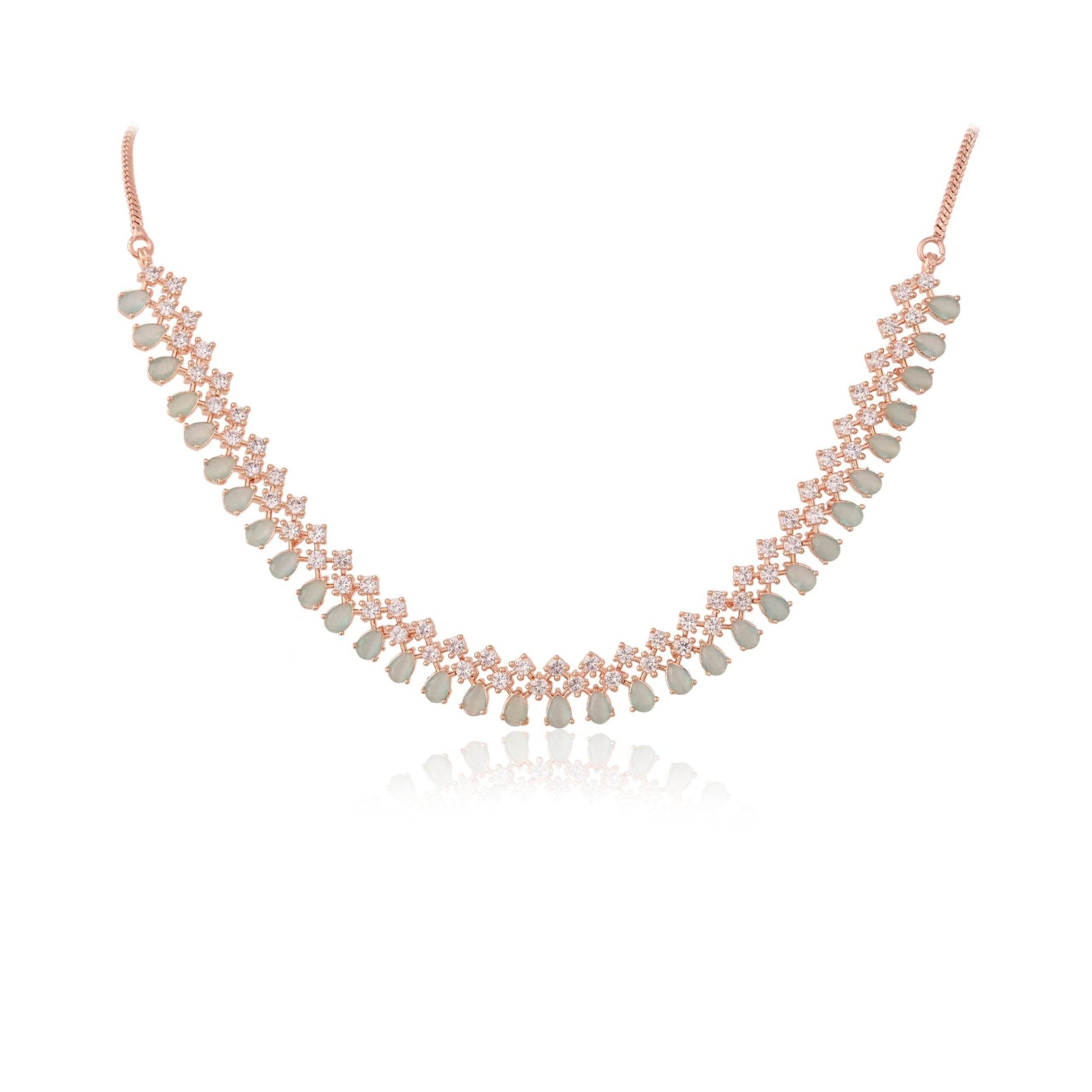 Sophisticated CZ Necklace Set for Women - Artisan-Crafted with Precision T4 Jewels