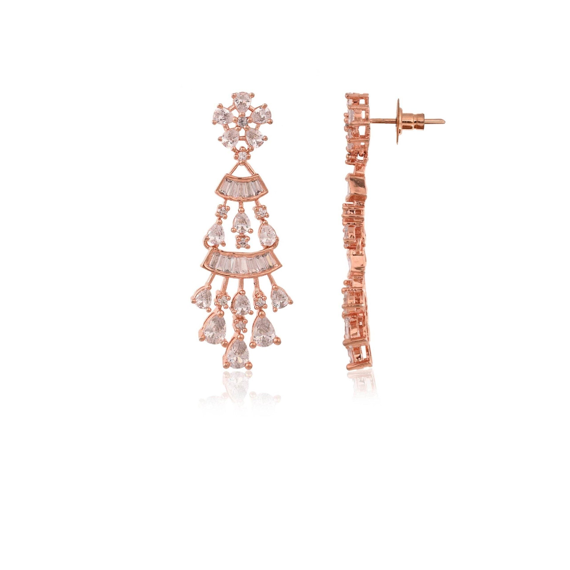 Designer CZ Necklace Set for Women - Refined and Modern Luxury T4 Jewels