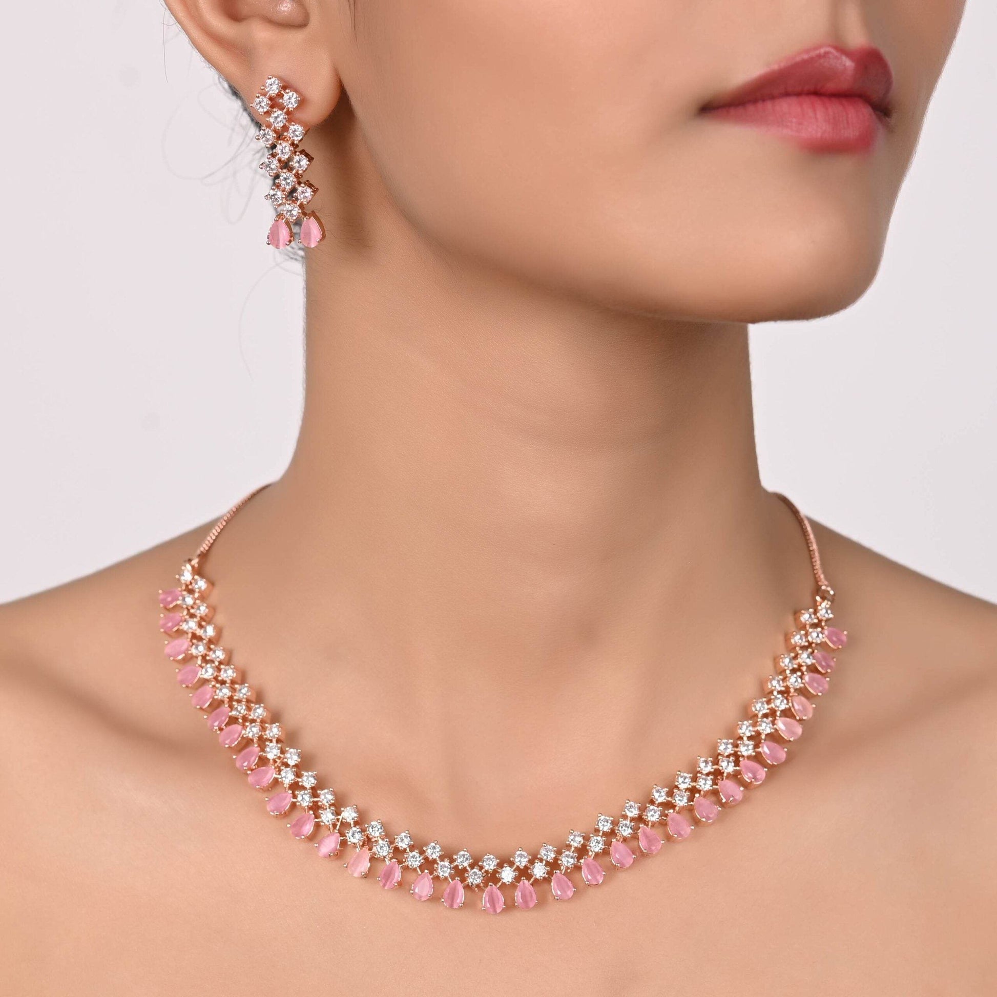 Classic CZ Necklace Set for Women - Timeless Beauty and Design T4 Jewels