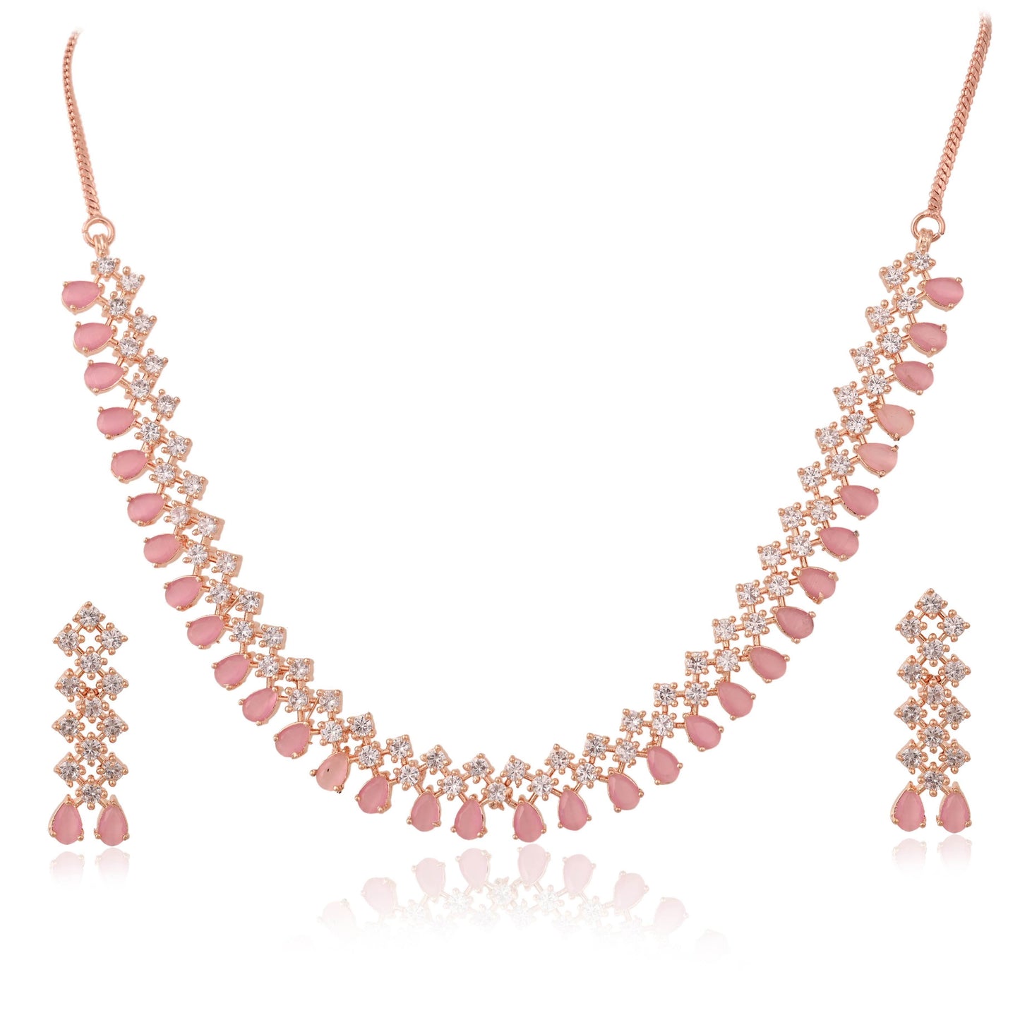 Classic CZ Necklace Set for Women - Timeless Beauty and Design T4 Jewels