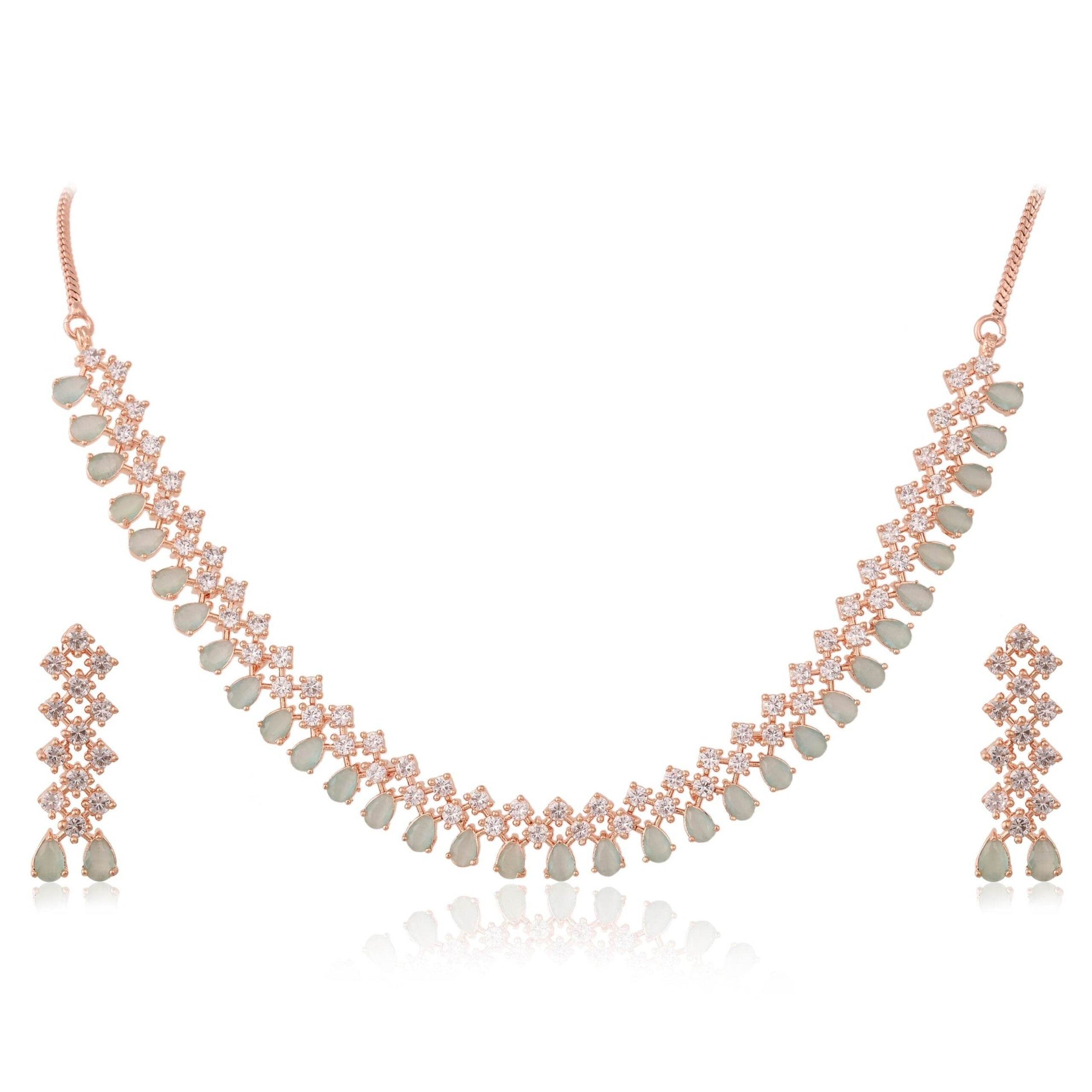 Sophisticated CZ Necklace Set for Women - Artisan-Crafted with Precision T4 Jewels