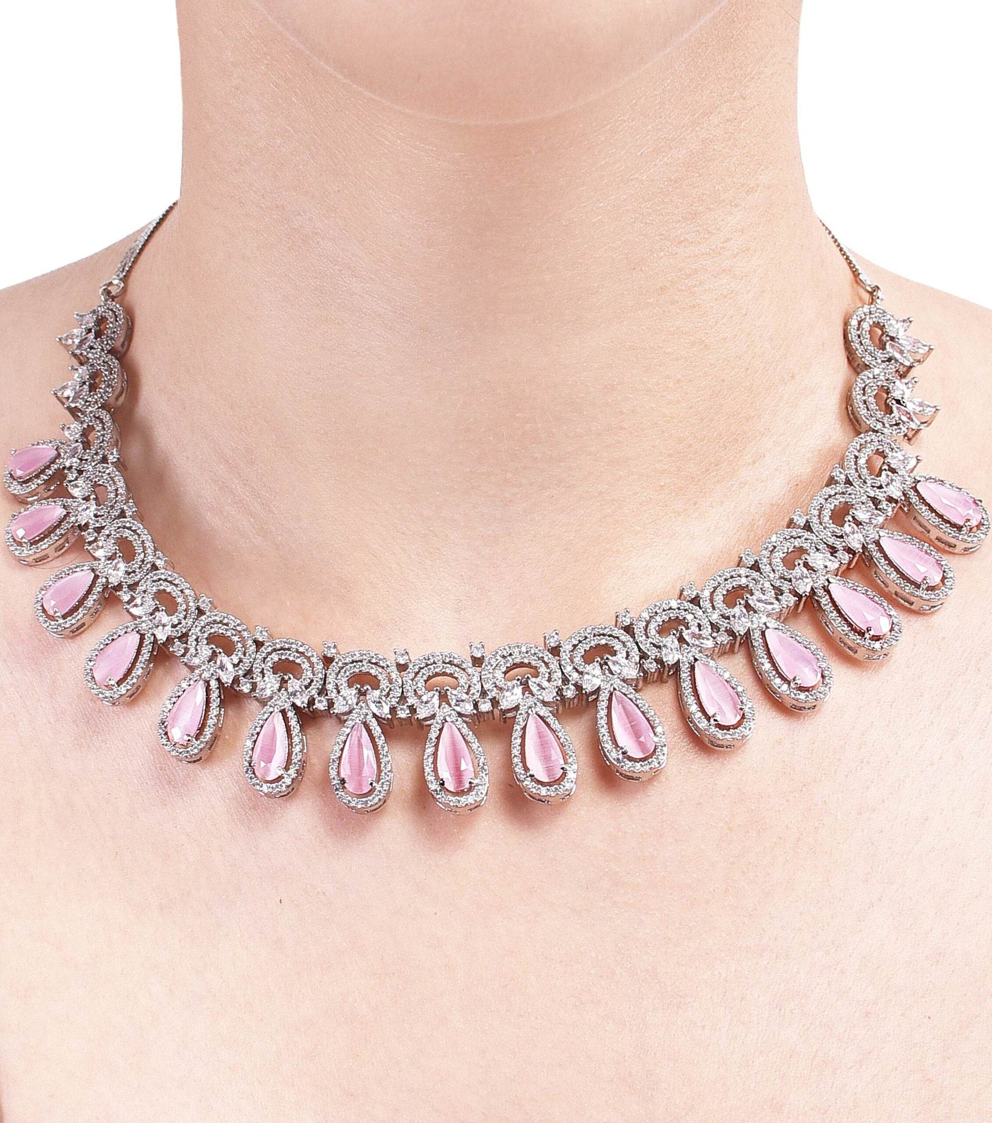 Eye-Catching Handmade CZ Necklace Set Jewelry for Women - Make a Statement T4 Jewels