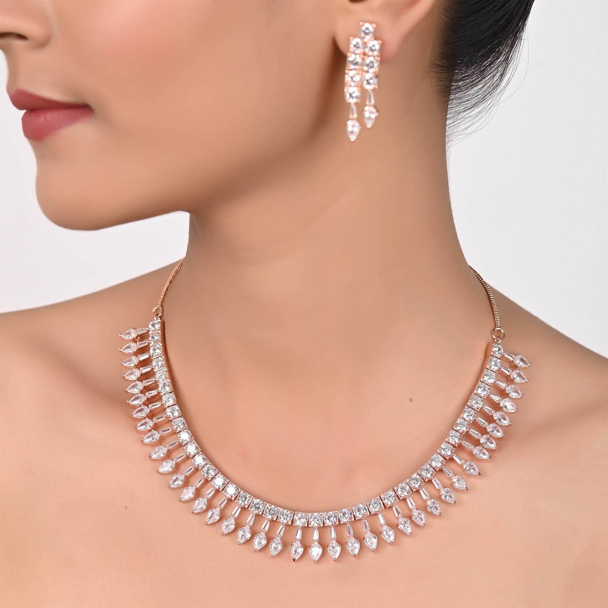 Charming Handmade CZ Necklace Set - An Unforgettable Gift T4 Jewels