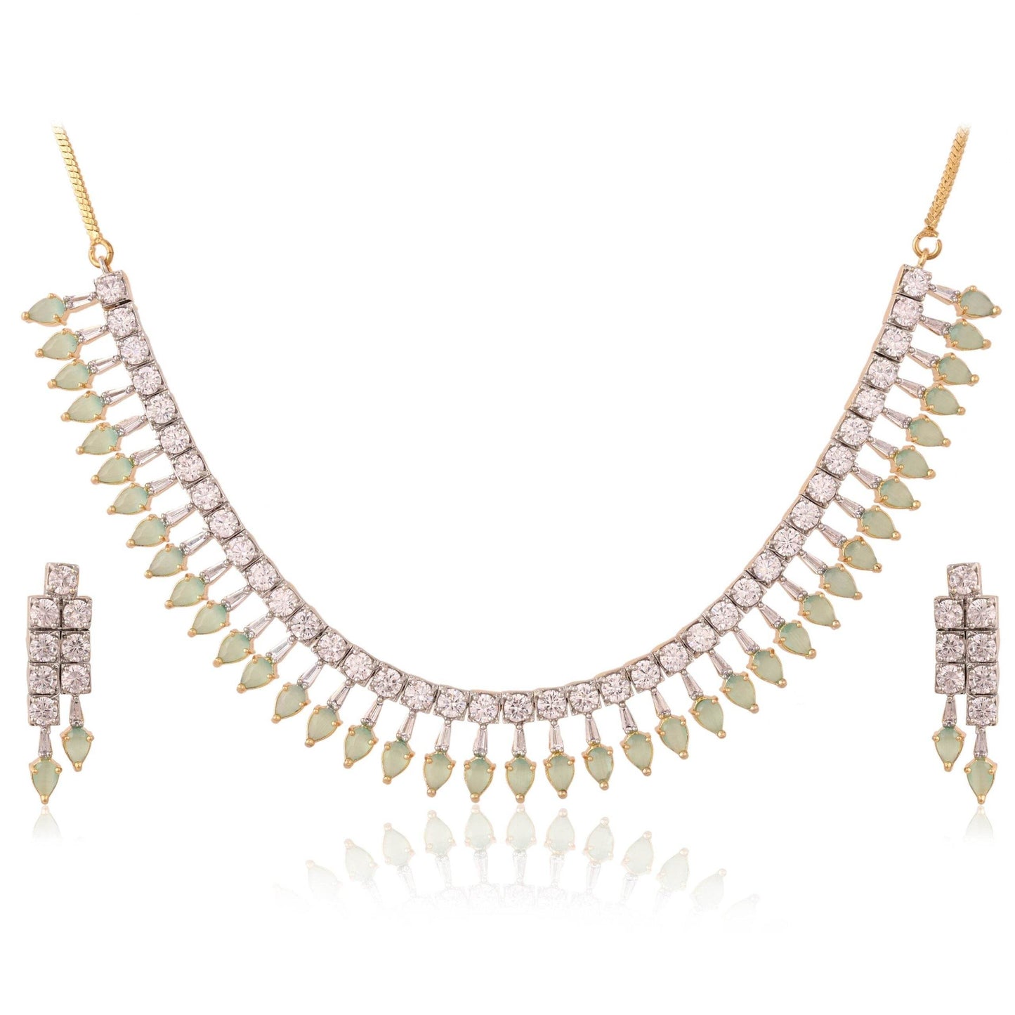 Elegant Handmade CZ Necklace Set - A Symbol of Beauty T4 Jewels